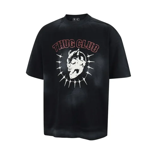 THUG CLUB Rock Graphic Print Oversized T-shirt Front