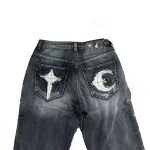 Thug Club Bone Leather Denim Pants Back