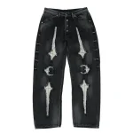 Thug Club Bone Leather Denim Pants Front
