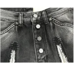 Thug Club Bone Leather Denim Pants Up Front