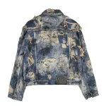 Thug Club Hard Washed Damaged Denim Jacket Back