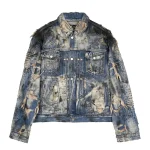 Thug Club Hard Washed Damaged Denim Jacket Front