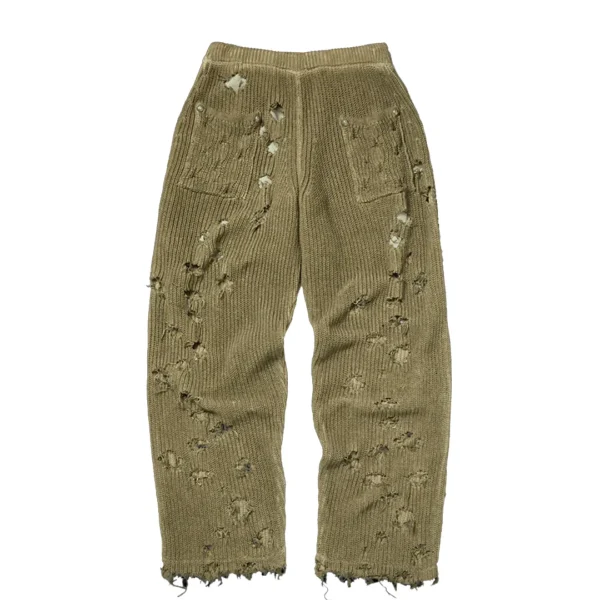 Thug Club Destroyed knit Pants Beige Back